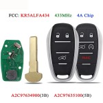 3/5 Buttons 433MHz 4A Chip FCC ID: KR5ALFA434 Alfa Romeo Giulia Stelvio 2015-2020