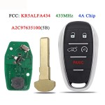 3/5 Buttons 433MHz 4A Chip FCC ID: KR5ALFA434 Alfa Romeo Giulia Stelvio 2015-2020