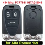 433MHz PCF7941 / ID46 Chip PN: 71740257 Remote Key Fob for Alfa Romeo