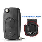 Audi 2/2+1/3/3+1Buttons Remote Car Key Case Shell CR2032/CR1616 Battery hold