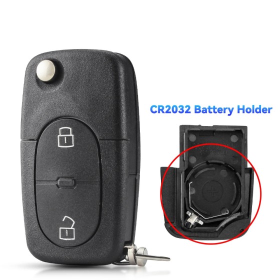 Audi 2/2+1/3/3+1Buttons Remote Car Key Case Shell CR2032/CR1616 Battery hold