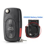 Audi 2/2+1/3/3+1Buttons Remote Car Key Case Shell CR2032/CR1616 Battery hold