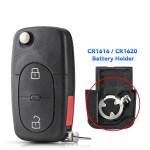 Audi 2/2+1/3/3+1Buttons Remote Car Key Case Shell CR2032/CR1616 Battery hold
