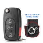 Audi 2/2+1/3/3+1Buttons Remote Car Key Case Shell CR2032/CR1616 Battery hold