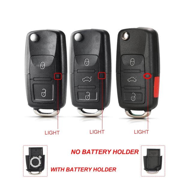 Audi 2/3/3+1 Buttons Remote Car Key Case Shell With/Without battery hold