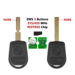 BMW Key (Old) 315/433MHz ID44 Chip HU92/HU58