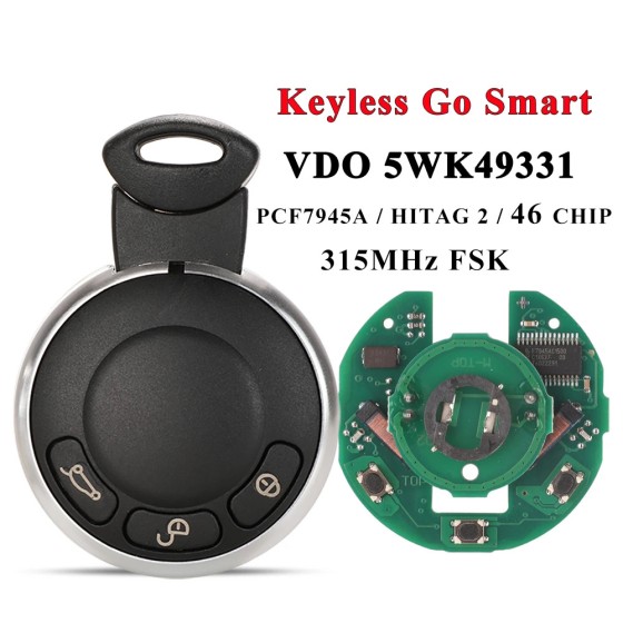 BMW MINI Cooper 315/433/868MHz Keyless Go ID46 PCF7945 Smart Card(No logo/With logo)