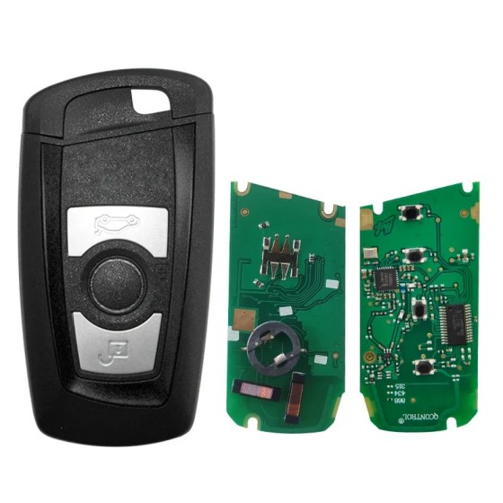 BMW 3Button F CAS4 CAS4+ 315/434/433.92/868 Mhz YGOHUF5662 PCF7945 black(No logo/With logo)