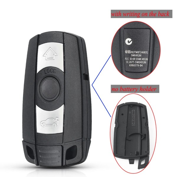 3 Button Remote Key Case no battery hold with word/no word(No logo/With logo)