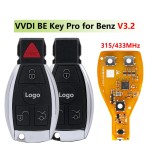VVDI BE Key Pro For Mercedes  315MHz/433MHz 3/ 4 Buttons(No logo/With logo)