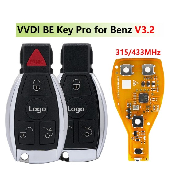 VVDI BE Key Pro For Mercedes  315MHz/433MHz 3/ 4 Buttons(No logo/With logo)