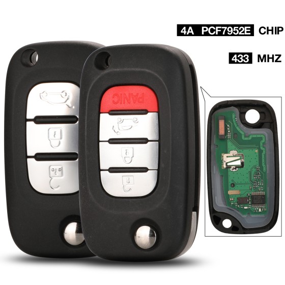 3/4 Button 433MHz With 4A Chip PCF7941M