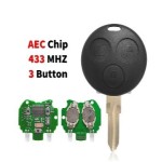 3 Button Remote Key AEC Chip 433Mhz with 2 Infrared Lights for Mercedes Benz Smart Fortwo Forfour Roadster City Passion