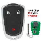 2+1/3+1 Buttons Cadillac Remote Smart Car Key ID46 PCF7937E HYQ2AB 315Mhz(No logo/With logo)