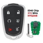 2+1/3+1 Buttons Cadillac Remote Smart Car Key ID46 PCF7937E HYQ2AB 315Mhz(No logo/With logo)