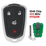 2+1/3+1 Buttons Cadillac Remote Smart Car Key ID46 PCF7937E HYQ2AB 433Mhz(No logo/With logo)