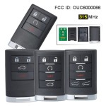 Cadillac 3+1/4+1/5+1 Buttons Smart key OUC6000066 315Mhz(No logo/With logo)