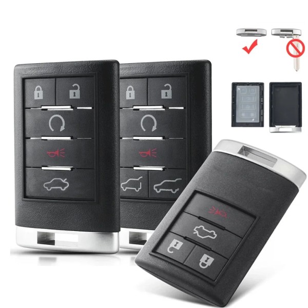 Cadillac smart key case 3+1/4+1/5+1 Buttons(No logo/With logo)