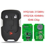 Chevrolet smart key 2+1 Buttons 46 Chip HYQ1AA/HYQ1EA(315/433 Mhz)(No logo/Chevrolet logo/GMC logo)