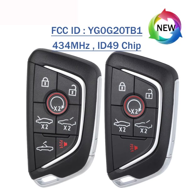 2020-2022 Chevrolet Corvette C8 / 6 or 7-Button Smart Key / PN: 13536982 / YG0G20TB1 / (AFTERMARKET)(No logo/With logo)