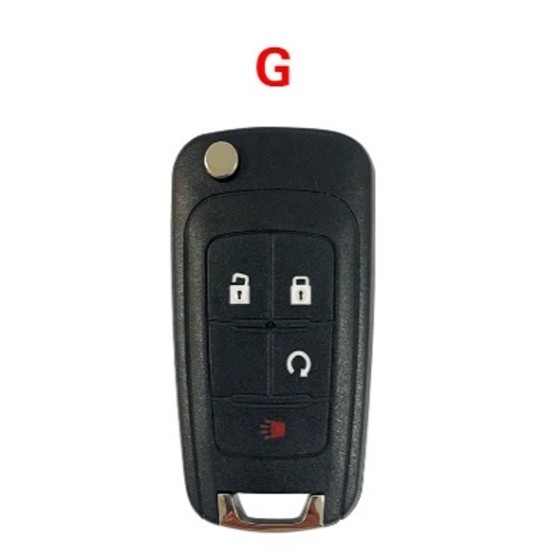CHE 3+1 Button (Side Start) HU100 Blade shell (No logo/Chevrolet logo/Buick logo/Opel logo)