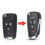 Chevrolet 2/3/3+1/4+1 Buttons Modified Flip Key Shell(With logo)