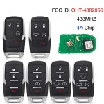 FCC ID: OHT-4882056 Smart Prox Remote Car Key Fob 433.92MHz 4A Chip for Dodge Ram 1500 Pickup 2019 2020(No logo/With logo)