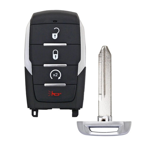 FCC ID: OHT-4882056 Smart Prox Remote Car Key Fob 433.92MHz 4A Chip for Dodge Ram 1500 Pickup 2019 2020(No logo/With logo)