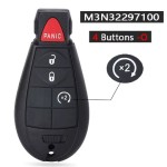 Dodge Dart 2/3/4 Buttons FCC ID: M3N32297100 433MHz ID46 Chip (No logo/With logo)