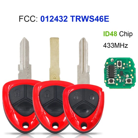 433MHz ID48 Replacement 3 Buttons Remote Key Blank Fob(No logo/With logo)