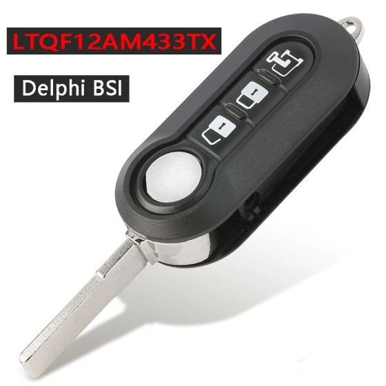 Fiat 3 Buttons 433MHz PCF7946A ID46 Delphi BSI LTQF12AM433TX(No logo/With logo)