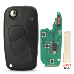 Fiat 2/3 Button 434MHz PCF7946 Chip (Black/Blue)(No logo/With logo)
