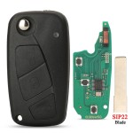 Fiat 2/3 Button 434MHz PCF7946 Chip (Black/Blue)(No logo/With logo)