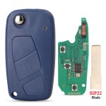 Fiat 2/3 Button 434MHz PCF7946 Chip (Black/Blue)(No logo/With logo)