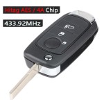 Fiat 4/3 Buttons 433.92MHz Hitag AES 4A/ID48 (No logo/With logo)