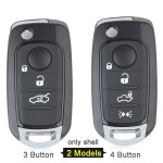 3/4 Button Flip Folding Remote Key Shell Case (No logo/With logo)