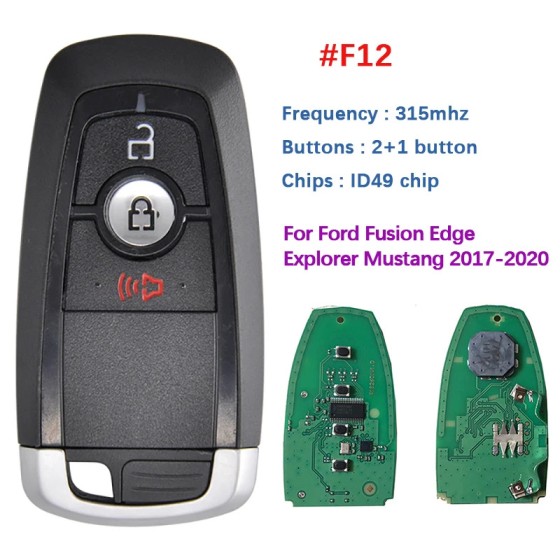 2017-2022 Ford / 3-Button Smart Key / PN: 164-R8163 / M3N-A2C93142300   315 MHz(No logo/With logo)
