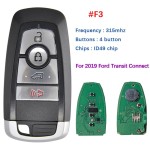 2017-2022 Ford Edge Ranger / 4-Button Smart Key / PN: 164-R8182 / M3N-A2C931426   902 MHz(No logo/With logo)