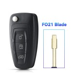 Ford 2/3 Button Remote Key Shell Case HU101/FO21 Blade(With logo)