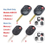 Ford 2+1/3+1 Buttons Car Key Shell (No logo/With logo)