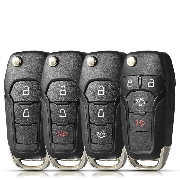 Ford 2/2+1/3/3+1 Buttons Flip Remote Key Shell Case (No logo/With logo)