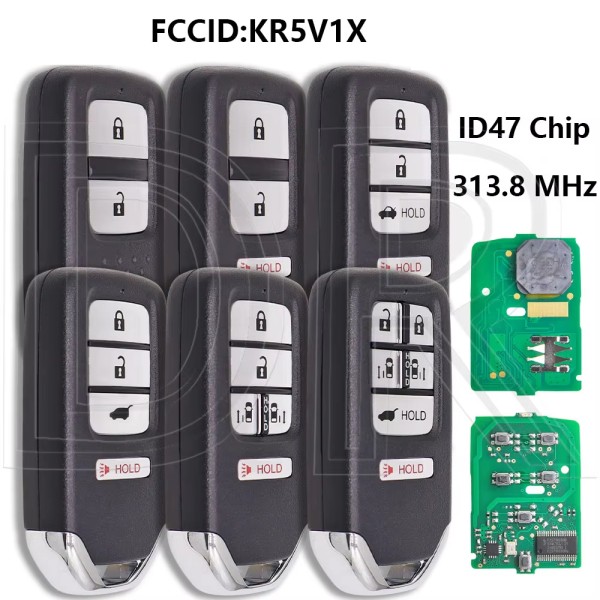 Honda Buttons 313.8MHz ID47 Chip KR5V1X