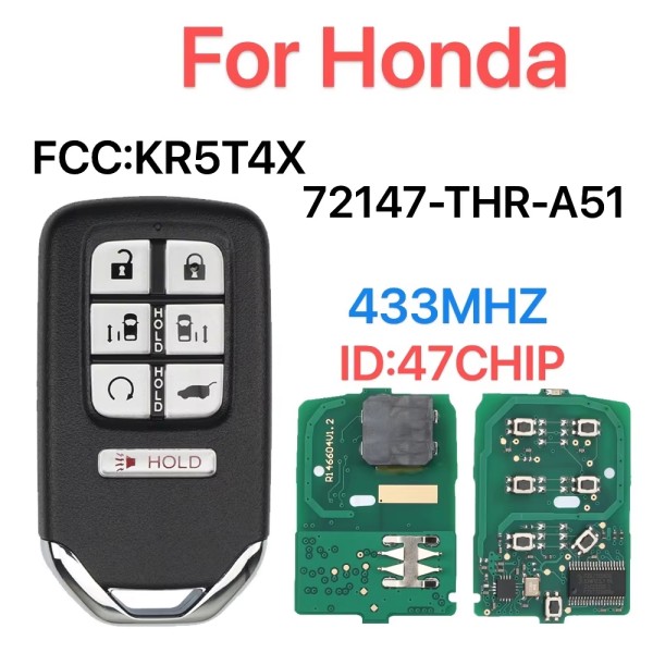 Honda Odyssey 433.92MHz ID47 Chip  KR5T4X  72147-THR-A61