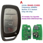 2015-2017 Hyundai Sonata / 4-Button Smart Key / PN: 95440-C1001 / CQOFD00120 434 MHz Chip: 8A (No logo)