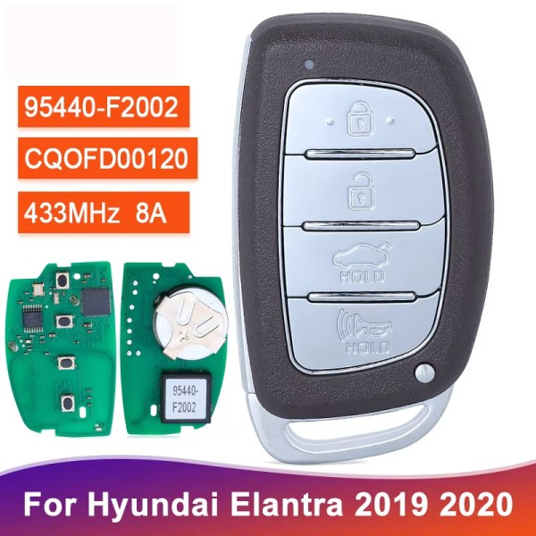 2019-2020 Hyundai Elantra / 4-Button Smart Key / PN: 95440-F2002 / CQOFD00120 434 MHz(No logo)