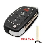 Hyundai 3+1 Buttons case Right/Left/HY20/HY20R/TOY40 Blade(No logo/With logo)