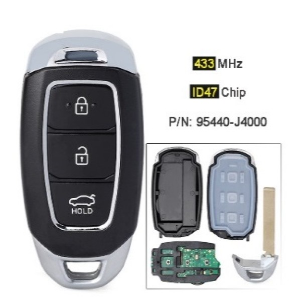 Hyundai Elantra 2017 2018 2019 433MHz ID47 Chip P/N: 95440-J4000