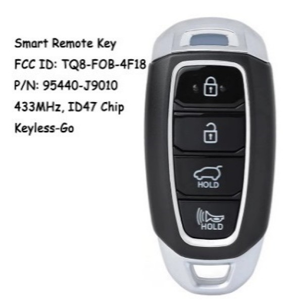Hyundai Kona 2019 2020 2021 Fob TQ8-FOB-4F18 95440-J9010 433MHz ID47 Chip