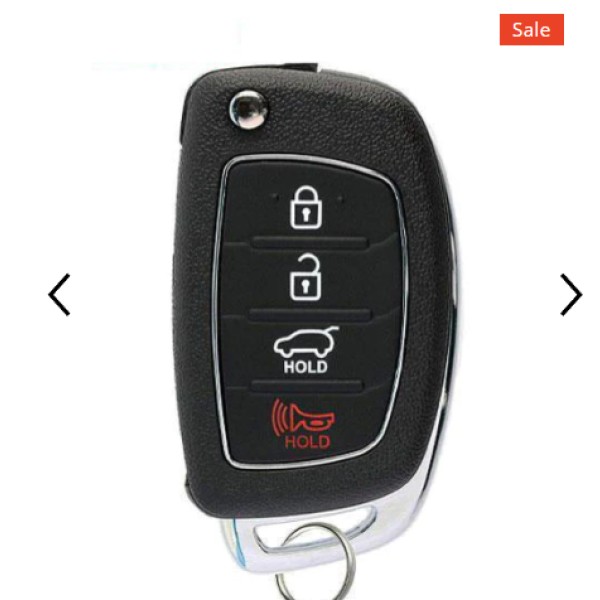 2015-2019 Hyundai Santa Fe / 4-Button Flip Key / TQ8-RKE-4F31 (AFTERMARKET) 433 MHz