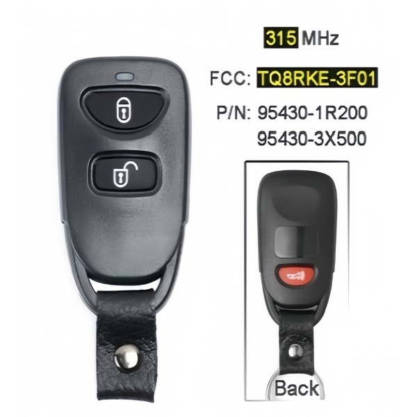 Hyundai Accent GS 315MHz FCC: TQ8RKE-3F01 P/N: 95430-3X500/1R200
